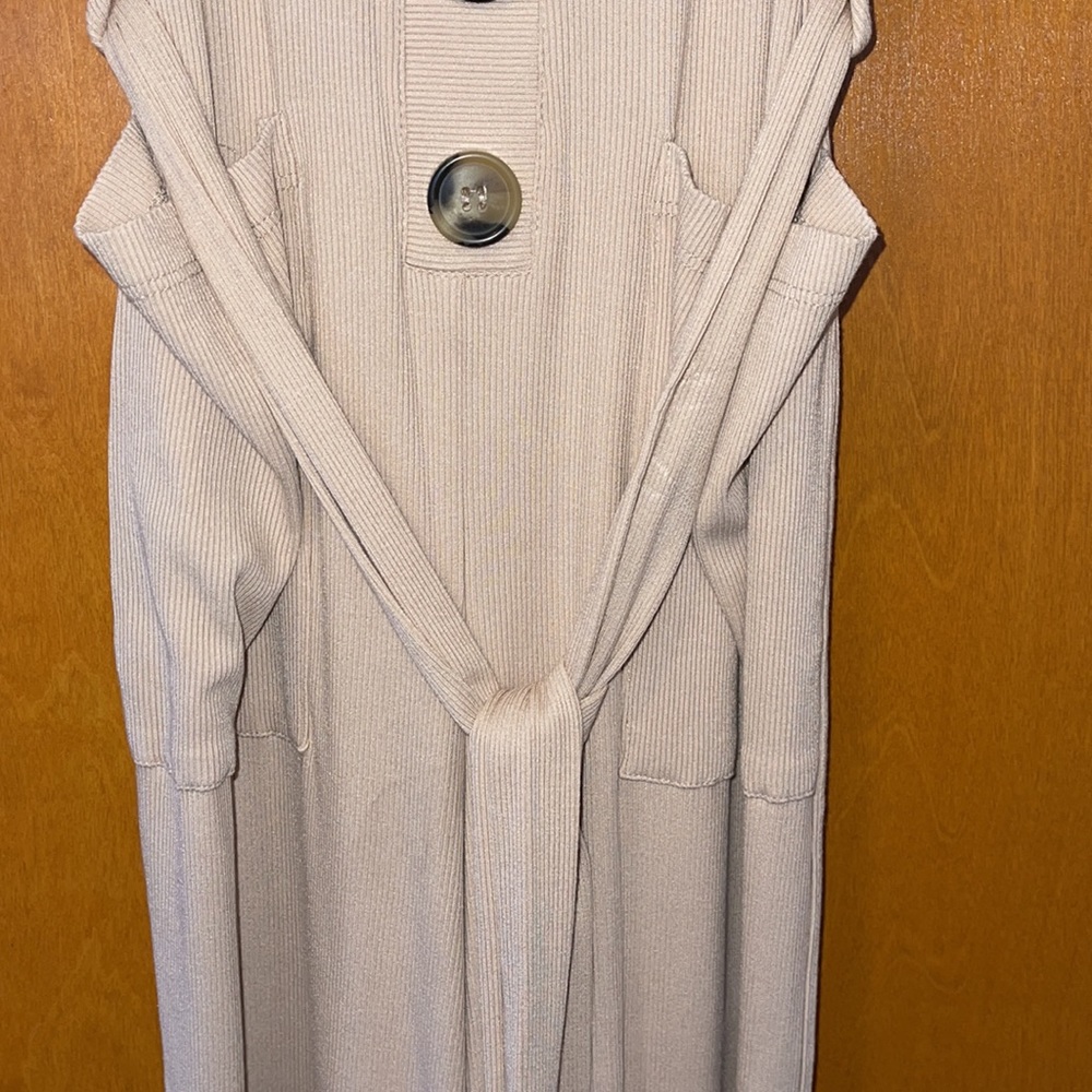 Beige Ribbed Pantsuit. Fashion Nova. Large. - Picture 5 of 15